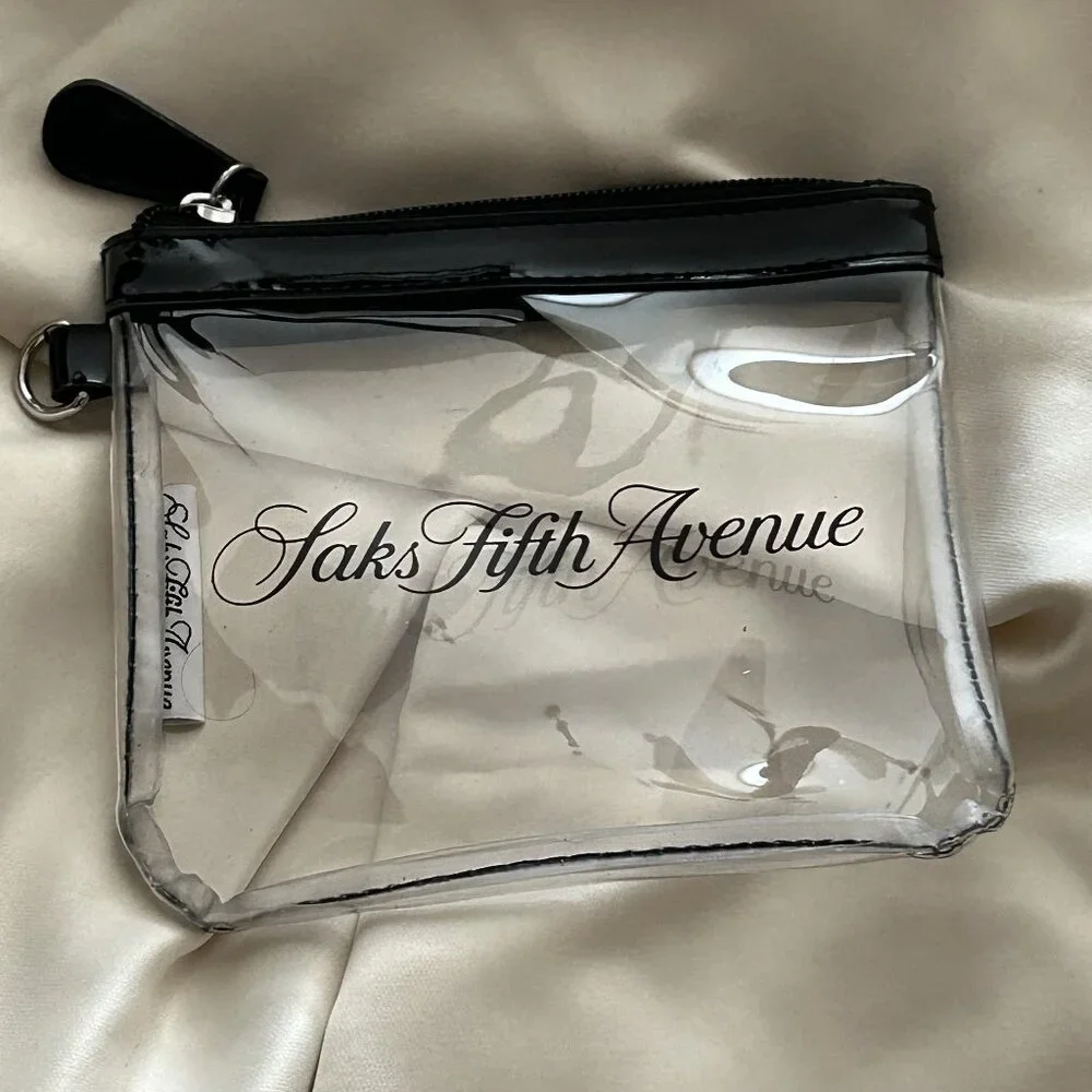 Saks Fifth Avenue - Plastic Clear Make-Up Bag - Brand New